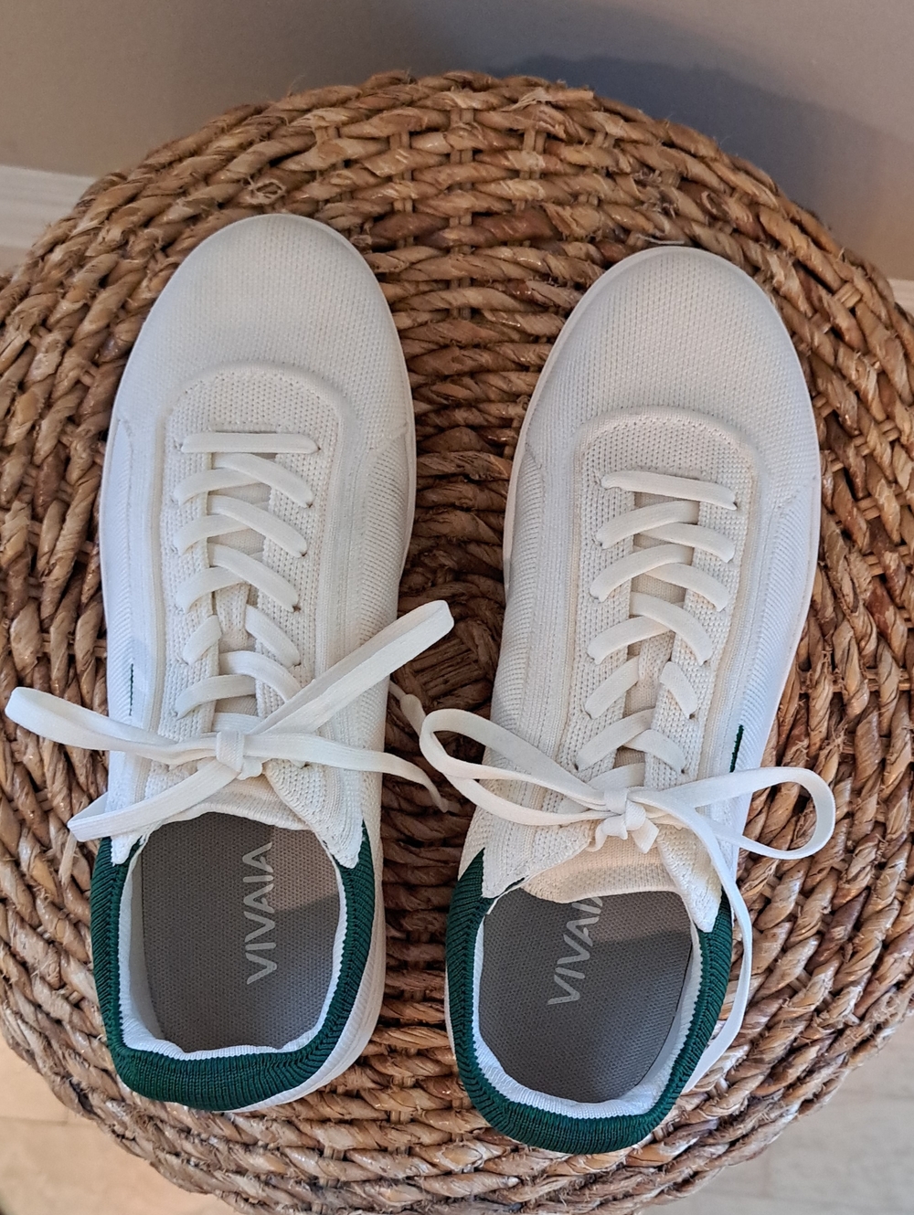 Vivaia Unisex V Prime Athleisure/Preppy White/Green Knit Sneakers EU41/M8/W9.5 - Picture 6 of 8